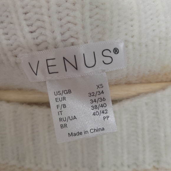 VENUS Women's Striped Eyelash Sweater - White Multi, size xs - Picture 7 of 12